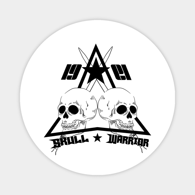 Skull warrior skeleton design Magnet by grafitytees